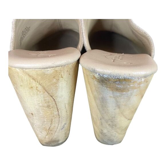 Free People Highland Park Clog Mule Gray Suede Wooden Heel - Picture 15 of 16